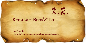 Kreuter Renáta névjegykártya